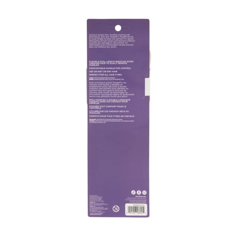 Tanglefix Paddle Brush Pink 1Ct Flexible Bristles, All Hair‎ Types